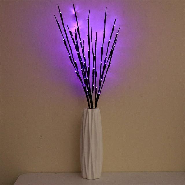 Willow Branch Lamp DIY Battery Operated Simulation Willow Branch Vase Night Light For Home Party Garden Decoration Sudad