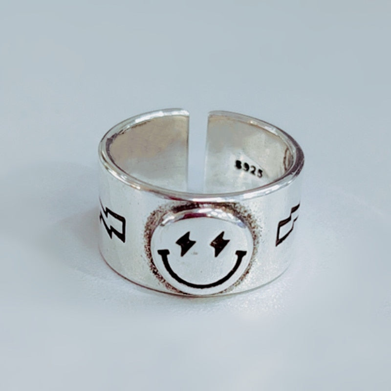 Smile Face Ring Female Open Ring