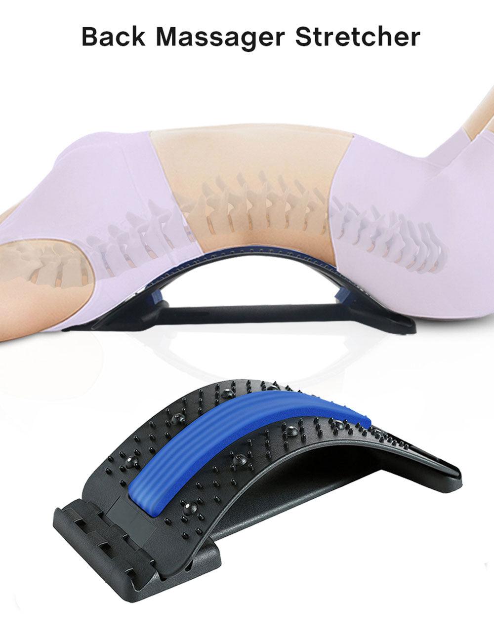 Multi-level Adjustable Back Massager Stretcher Waist Neck Stretch Fitness Lumbar Cervical Spine Support Pain Relief Relaxation Sudad