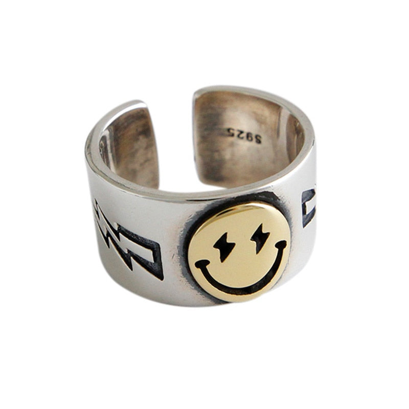 Smile Face Ring Female Open Ring