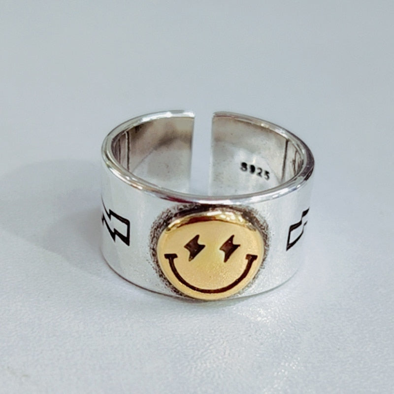 Smile Face Ring Female Open Ring