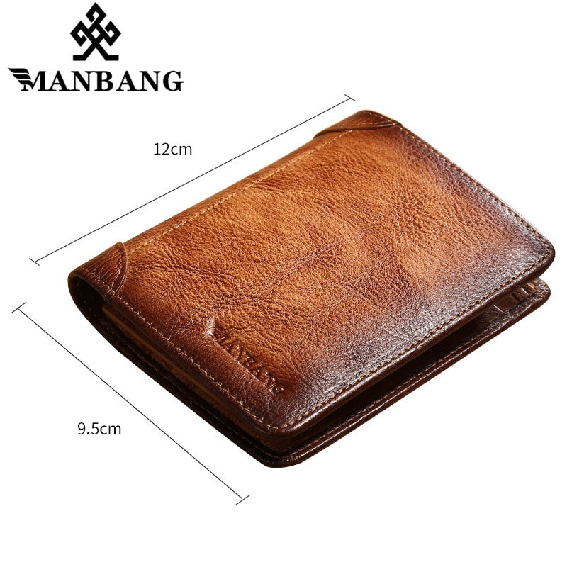 ManBang Male Genuine Leather Wallets Men Wallet