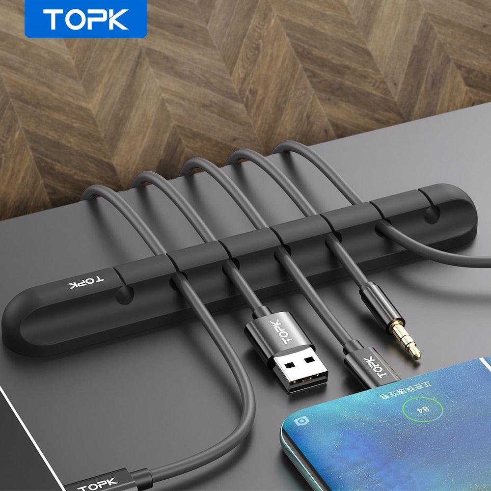 TOPK L16 Cable Organizer Silicone USB Cable Winder Desktop Tidy Management Clips Cable Holder for Mouse Headphone Wire Organizer Sudad