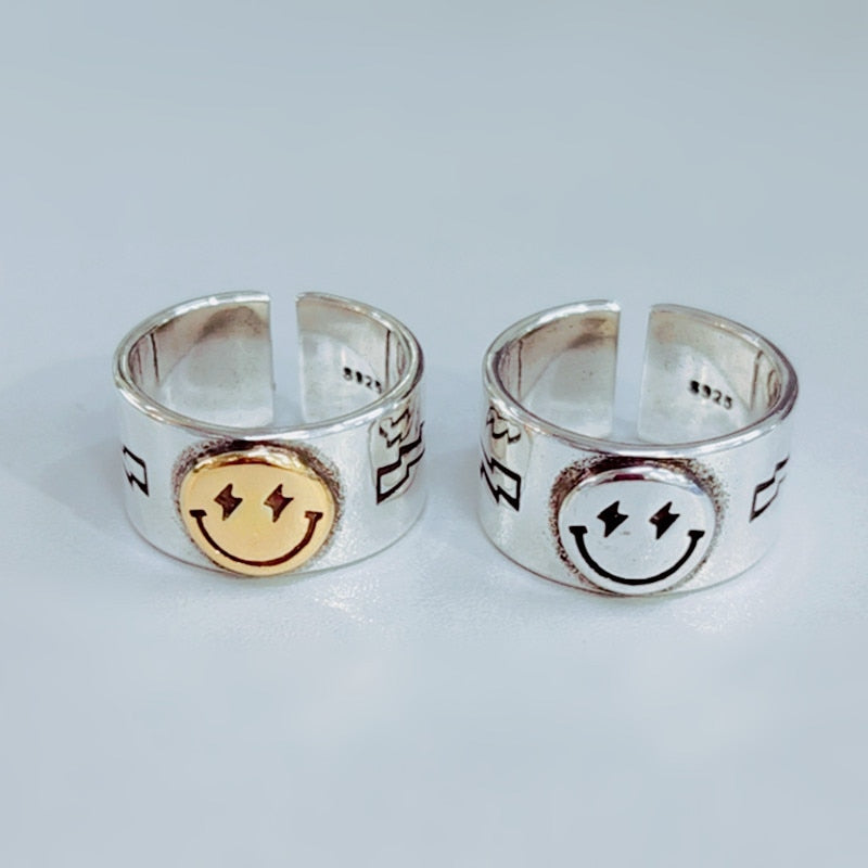 Smile Face Ring Female Open Ring