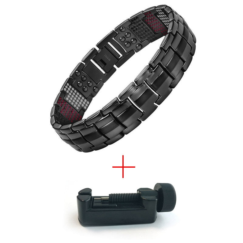 Escalus Men's Black Pure Titanium Magnetic Bracelet