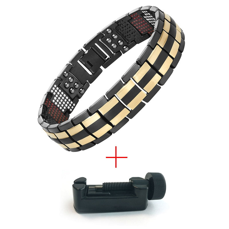 Escalus Men's Black Pure Titanium Magnetic Bracelet