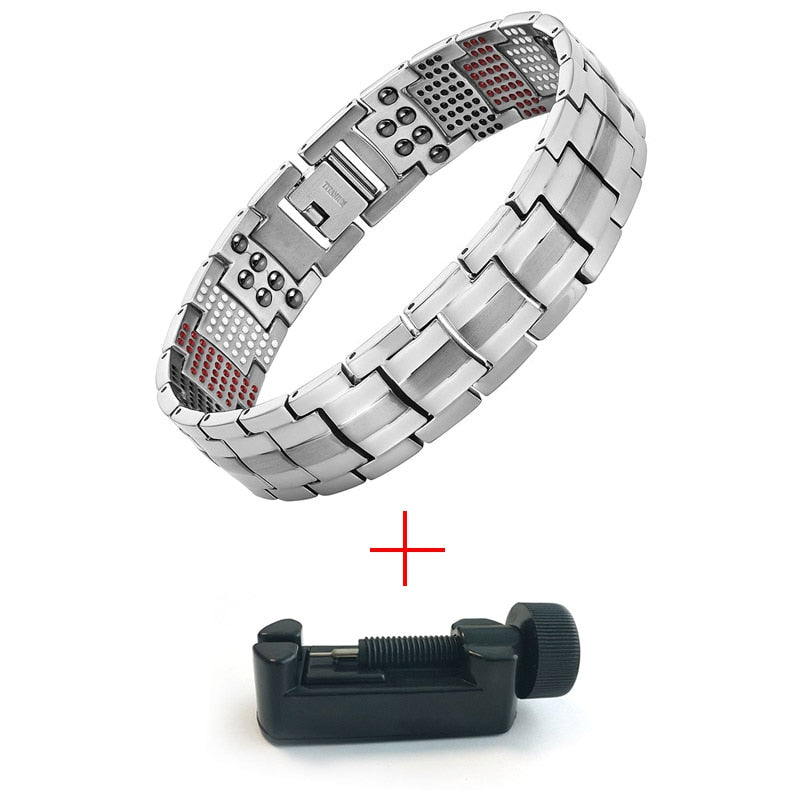 Escalus Men's Black Pure Titanium Magnetic Bracelet