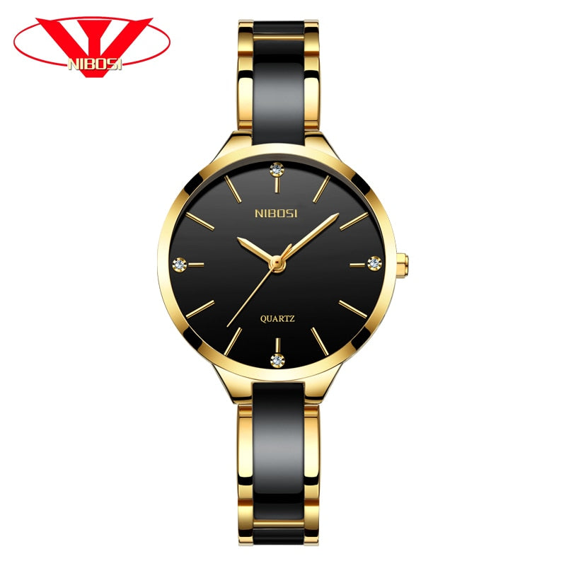 NIBOSI Women Wrist Watch Ceramic Bracelet Watches