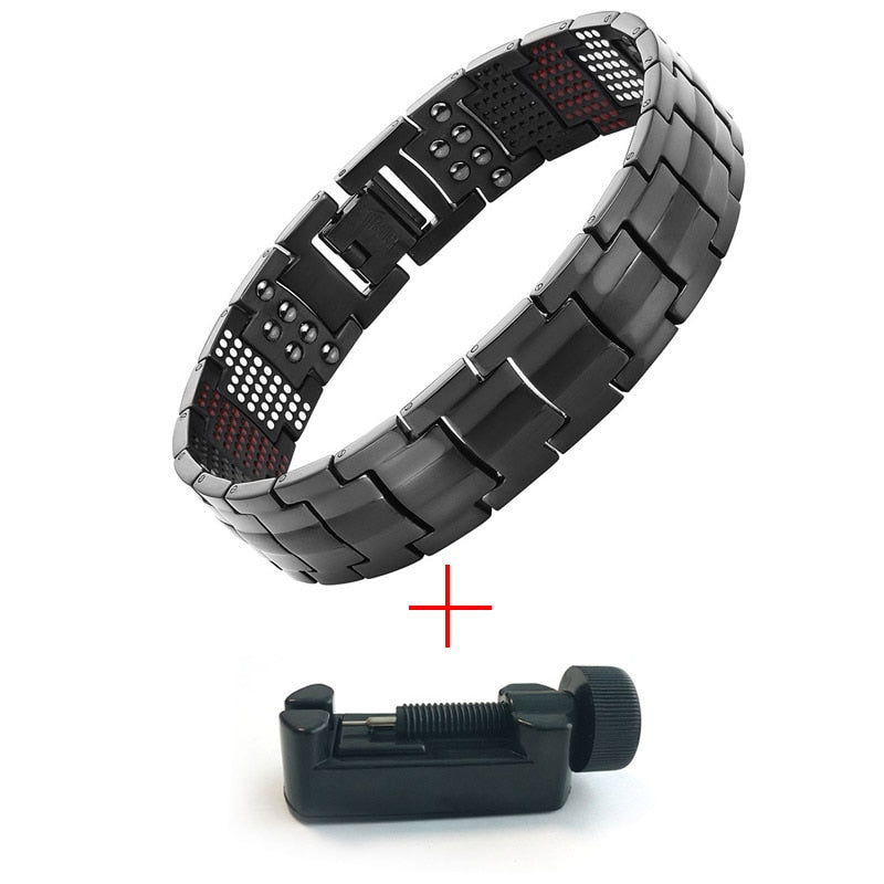 Escalus Men's Black Pure Titanium Magnetic Bracelet