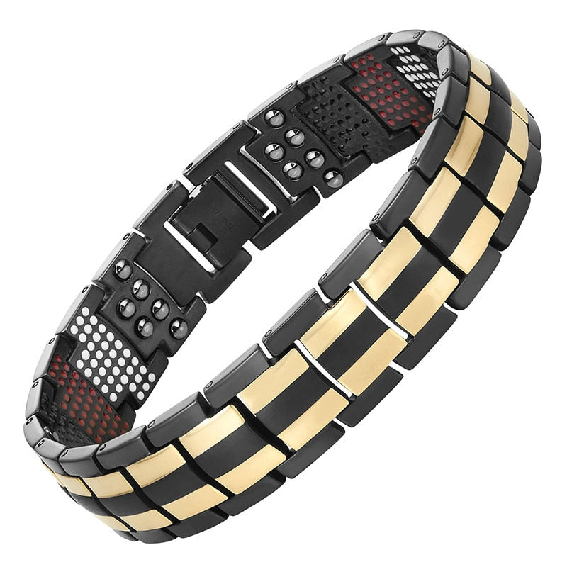 Escalus Men's Black Pure Titanium Magnetic Bracelet