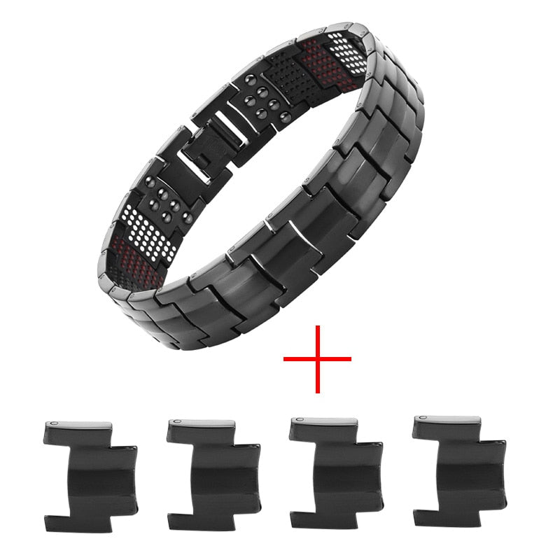 Escalus Men's Black Pure Titanium Magnetic Bracelet