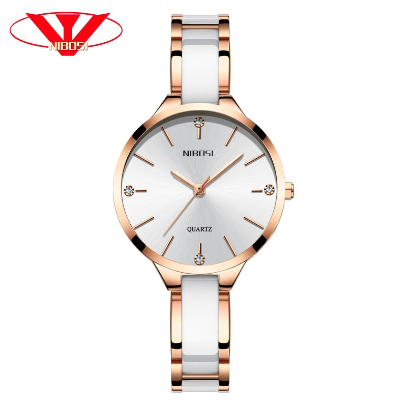 NIBOSI Women Wrist Watch Ceramic Bracelet Watches