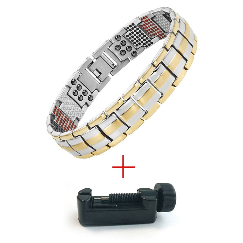 Escalus Men's Black Pure Titanium Magnetic Bracelet