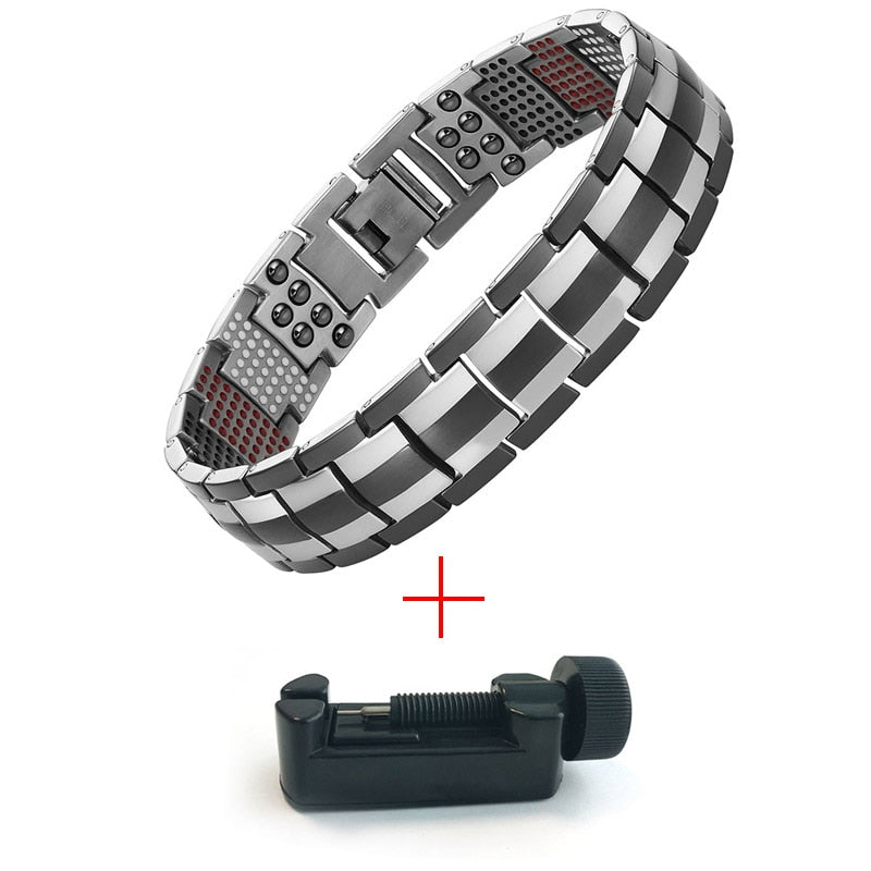 Escalus Men's Black Pure Titanium Magnetic Bracelet