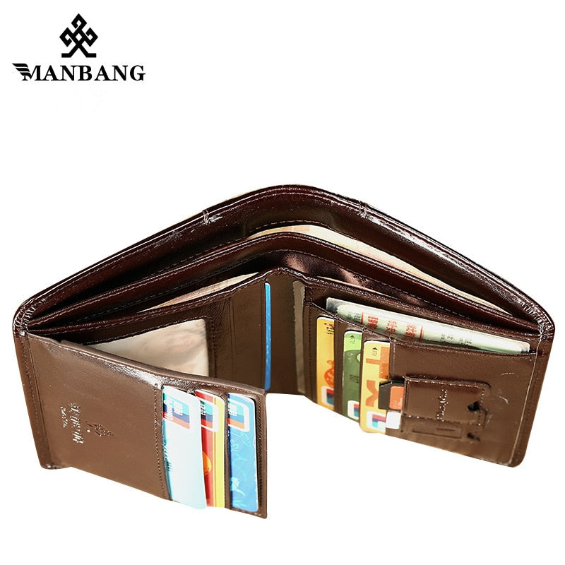 ManBang Male Genuine Leather Wallets Men Wallet