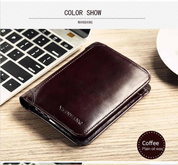 ManBang Male Genuine Leather Wallets Men Wallet