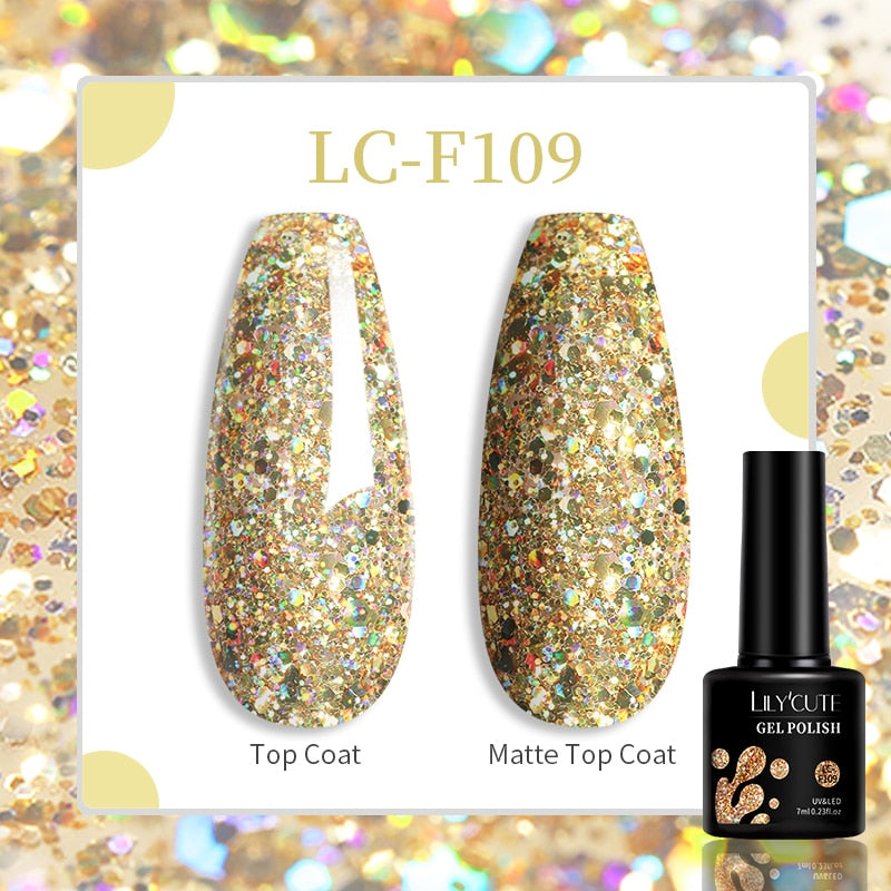 LILYCUTE 9D Rainbow Glitter Cat Magnetic Nail Gel Polish Holographic