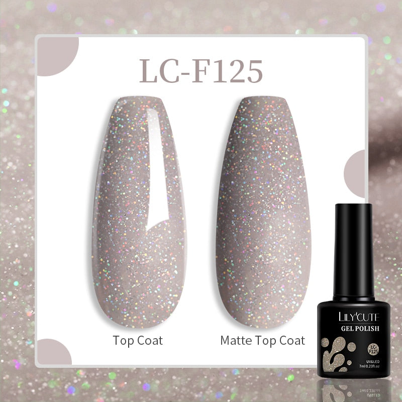 LILYCUTE 9D Rainbow Glitter Cat Magnetic Nail Gel Polish Holographic