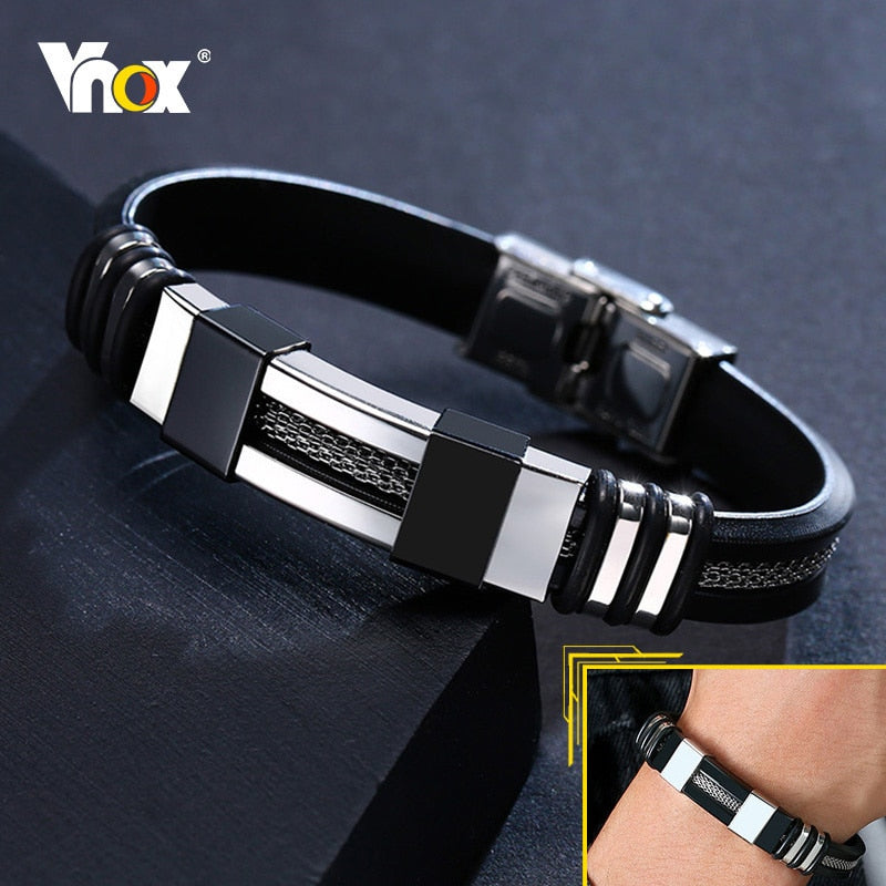 Vnox Stainless Steel Bracelet Men Wrist Band