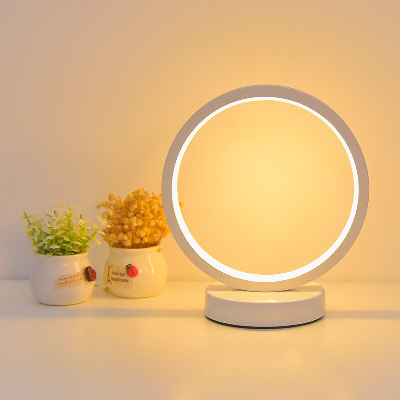 LED Table Lamp Bedroom Circular Desk Lamps