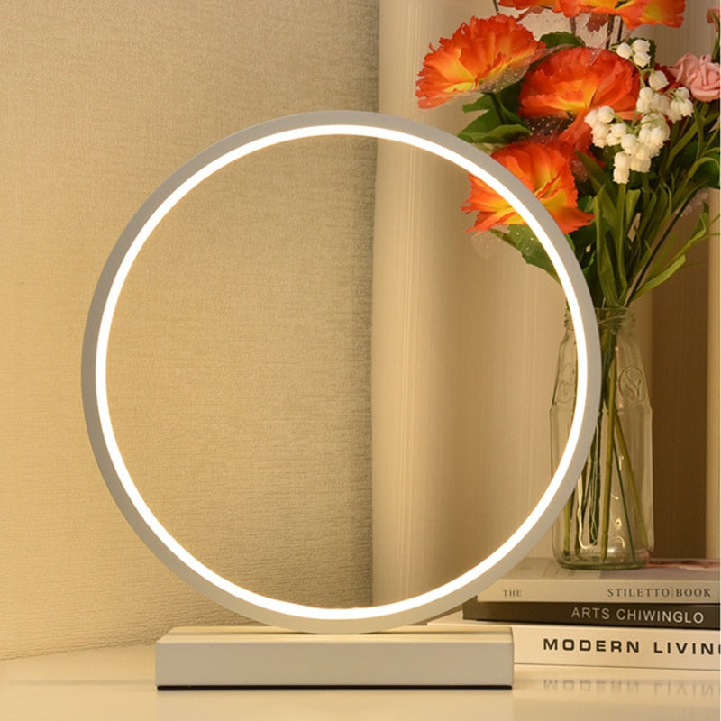 LED Table Lamp Bedroom Circular Desk Lamps