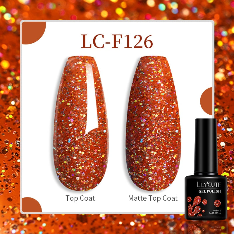 LILYCUTE 9D Rainbow Glitter Cat Magnetic Nail Gel Polish Holographic