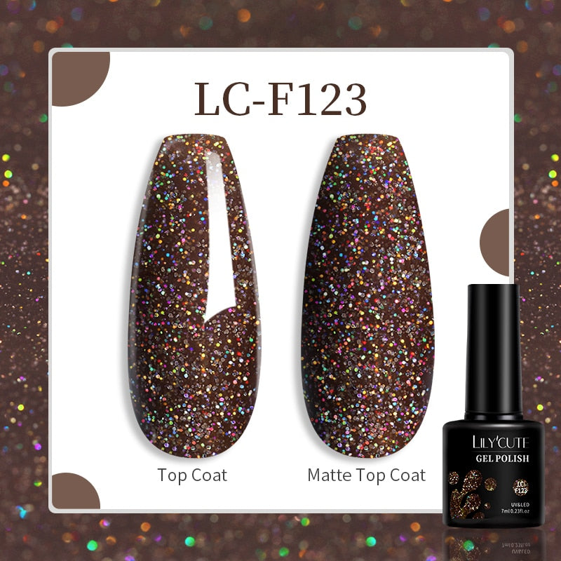 LILYCUTE 9D Rainbow Glitter Cat Magnetic Nail Gel Polish Holographic