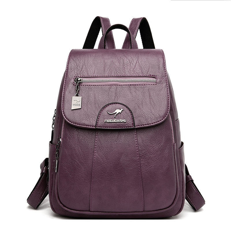 Women Leather Backpacks High Quality Female Vintage Backpack For Girls