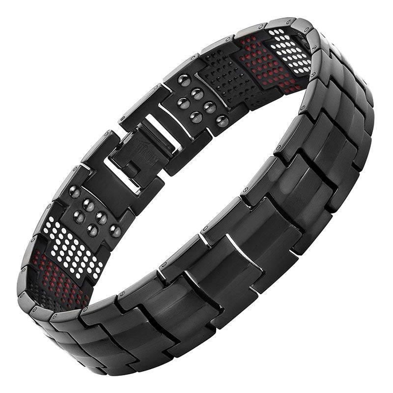 Escalus Men's Black Pure Titanium Magnetic Bracelet