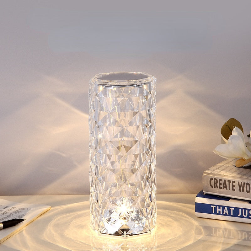 LED Crystal Table Lamp Rose Light Projector