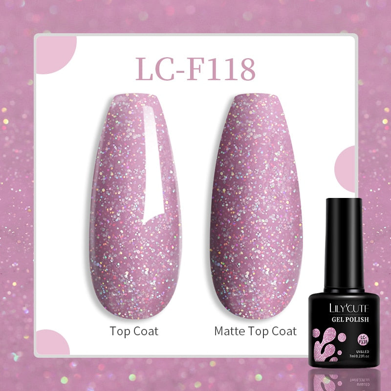 LILYCUTE 9D Rainbow Glitter Cat Magnetic Nail Gel Polish Holographic