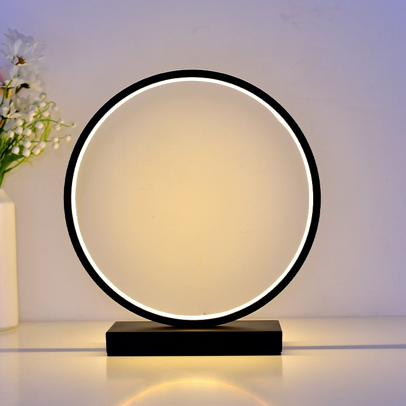 LED Table Lamp Bedroom Circular Desk Lamps