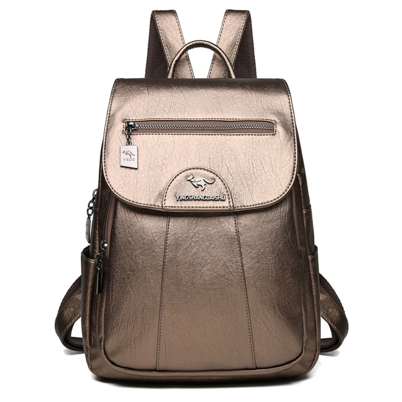 Women Leather Backpacks High Quality Female Vintage Backpack For Girls