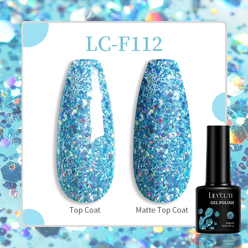 LILYCUTE 9D Rainbow Glitter Cat Magnetic Nail Gel Polish Holographic