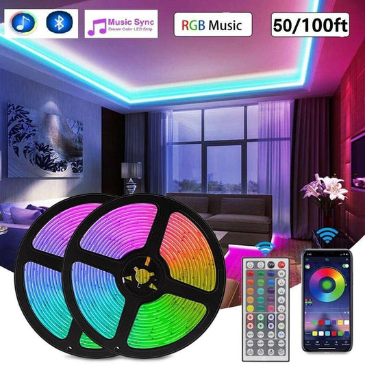 RGB Led Lights for Room Bedroom Decoration Smart Led Strip 12V 5050 Flexible Neon RGB Tape with Bluetooth Music Remote Backlight Sudad