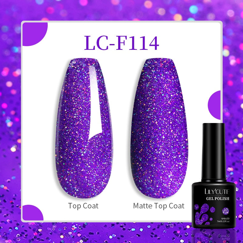 LILYCUTE 9D Rainbow Glitter Cat Magnetic Nail Gel Polish Holographic