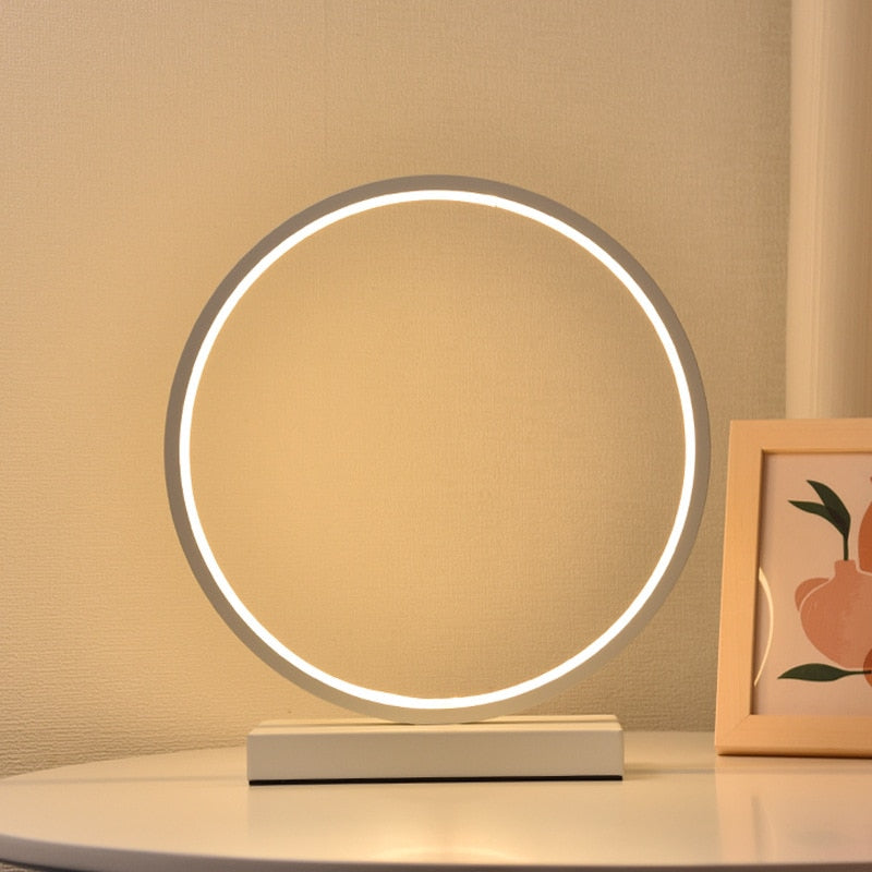 LED Table Lamp Bedroom Circular Desk Lamps