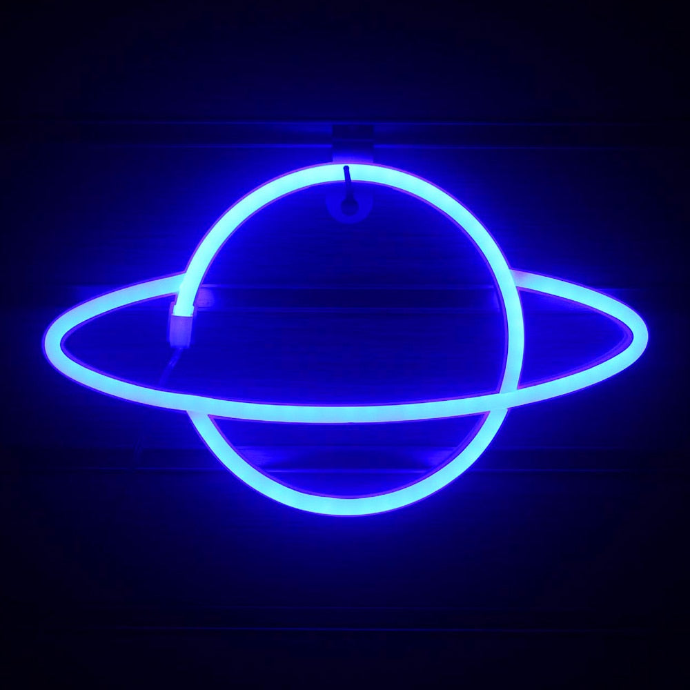 Planet LED Lights Neon Light Sign Bedroom Decor Neon Sign Night Lamp