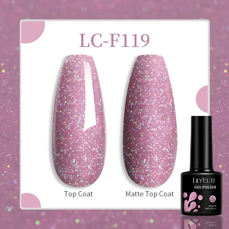 LILYCUTE 9D Rainbow Glitter Cat Magnetic Nail Gel Polish Holographic