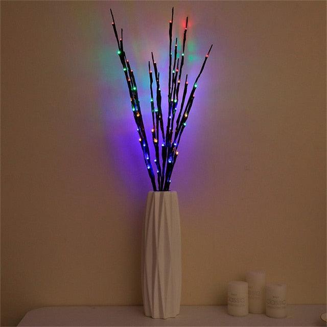 Willow Branch Lamp DIY Battery Operated Simulation Willow Branch Vase Night Light For Home Party Garden Decoration Sudad