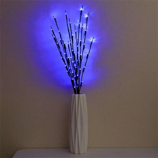 Willow Branch Lamp DIY Battery Operated Simulation Willow Branch Vase Night Light For Home Party Garden Decoration Sudad